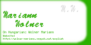 mariann wolner business card